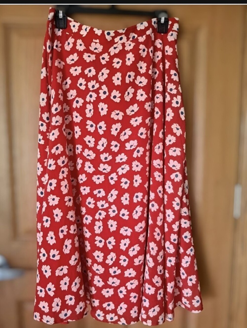 ❌️MARKDOWN!!! ROOLEE Red Floral Pleated Midi Skirt (Large)